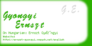 gyongyi ernszt business card